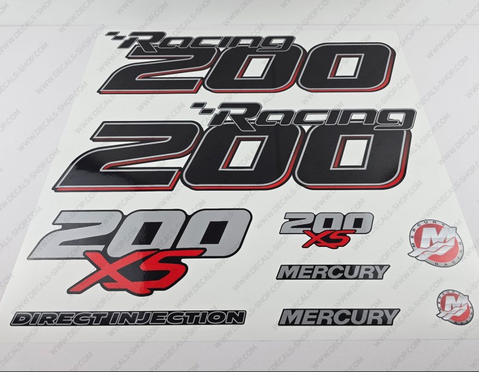 Mercury Racing 200XS Optimax DFI 2016-2017 Outboard Decal Kit